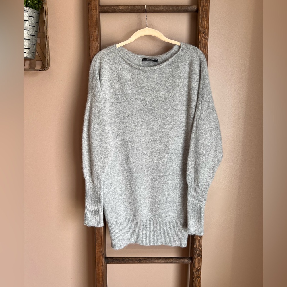 Peruvian Connection Alpaca Light Gray Knit Luxury Designer Sweater